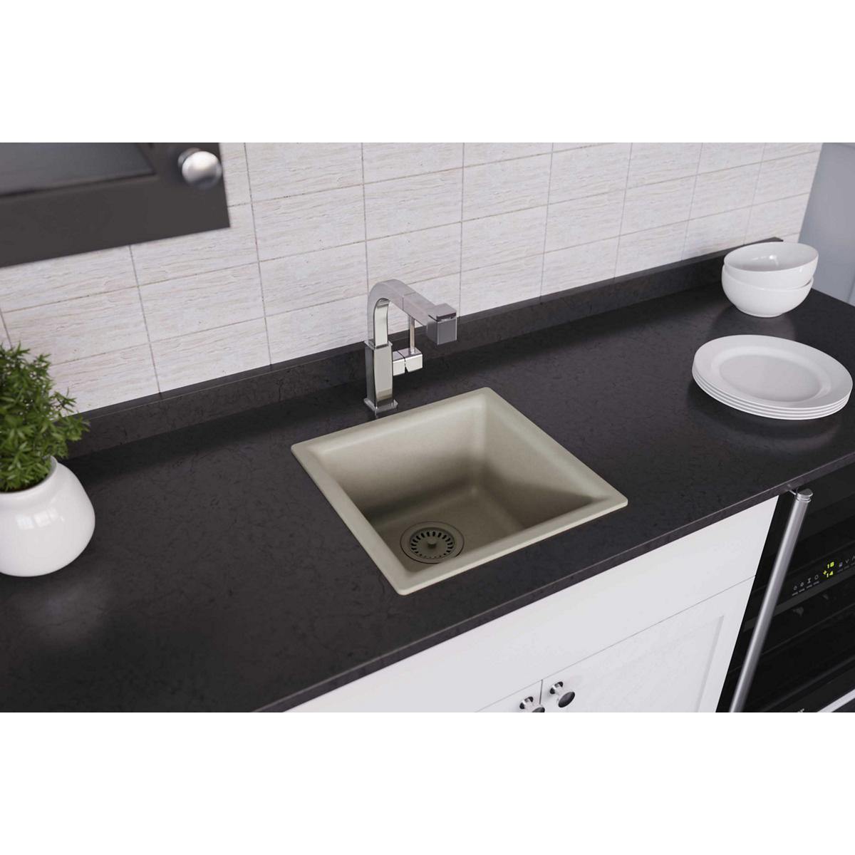 Alternate Image for Elkay Classic 16" Quartz Bar Sink, Putty, ELG1616PT0