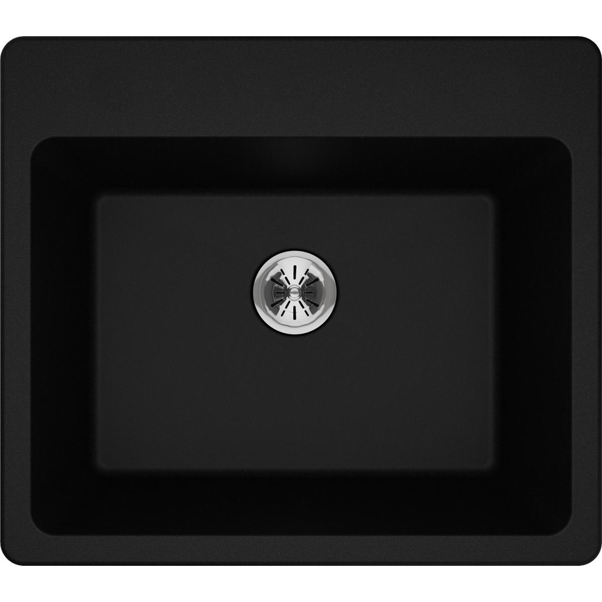 Elkay Classic 25" Quartz Laundry Sink, Black, ELG252212PDBK0