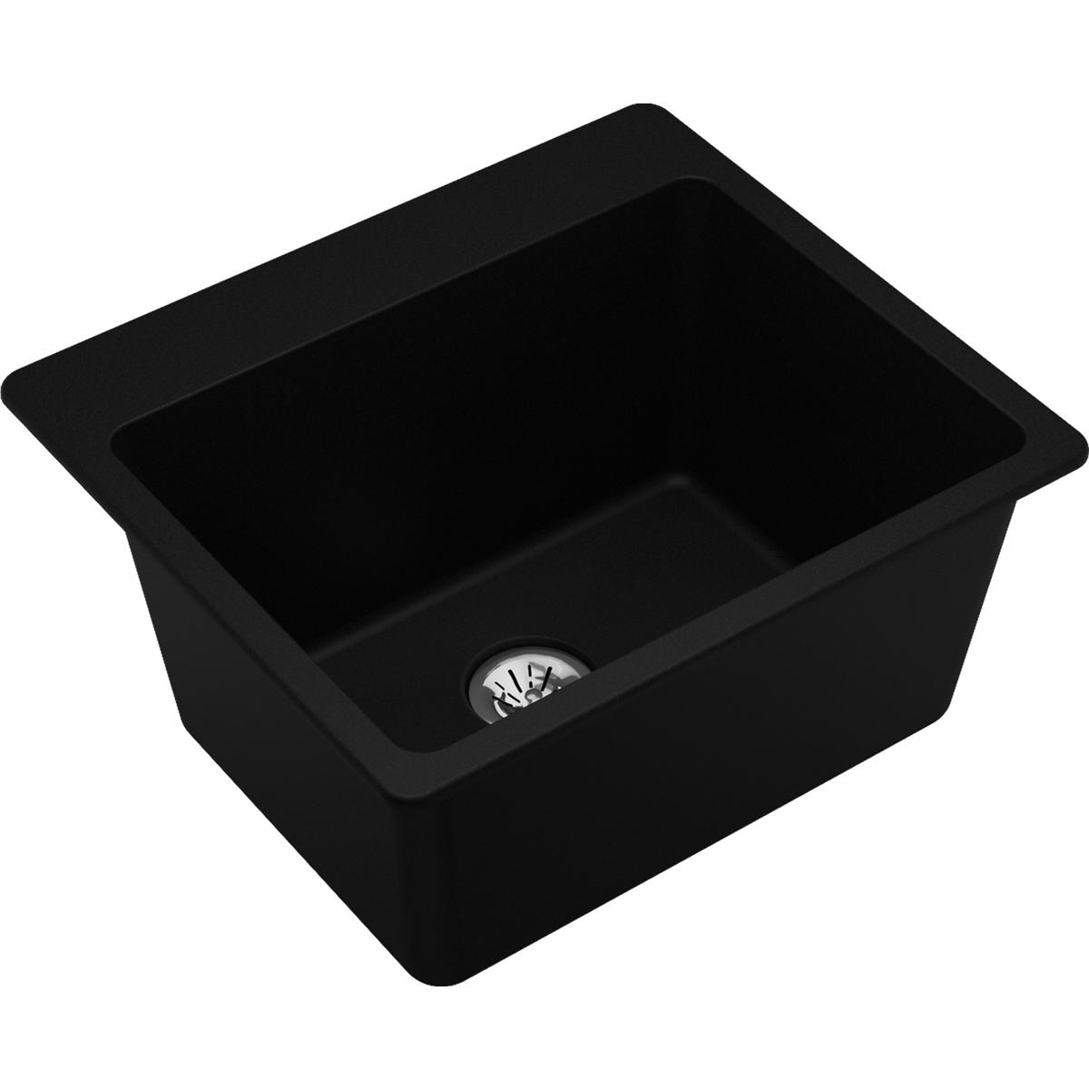 Alternate Image for Elkay Classic 25" Quartz Laundry Sink, Black, ELG252212PDBK0