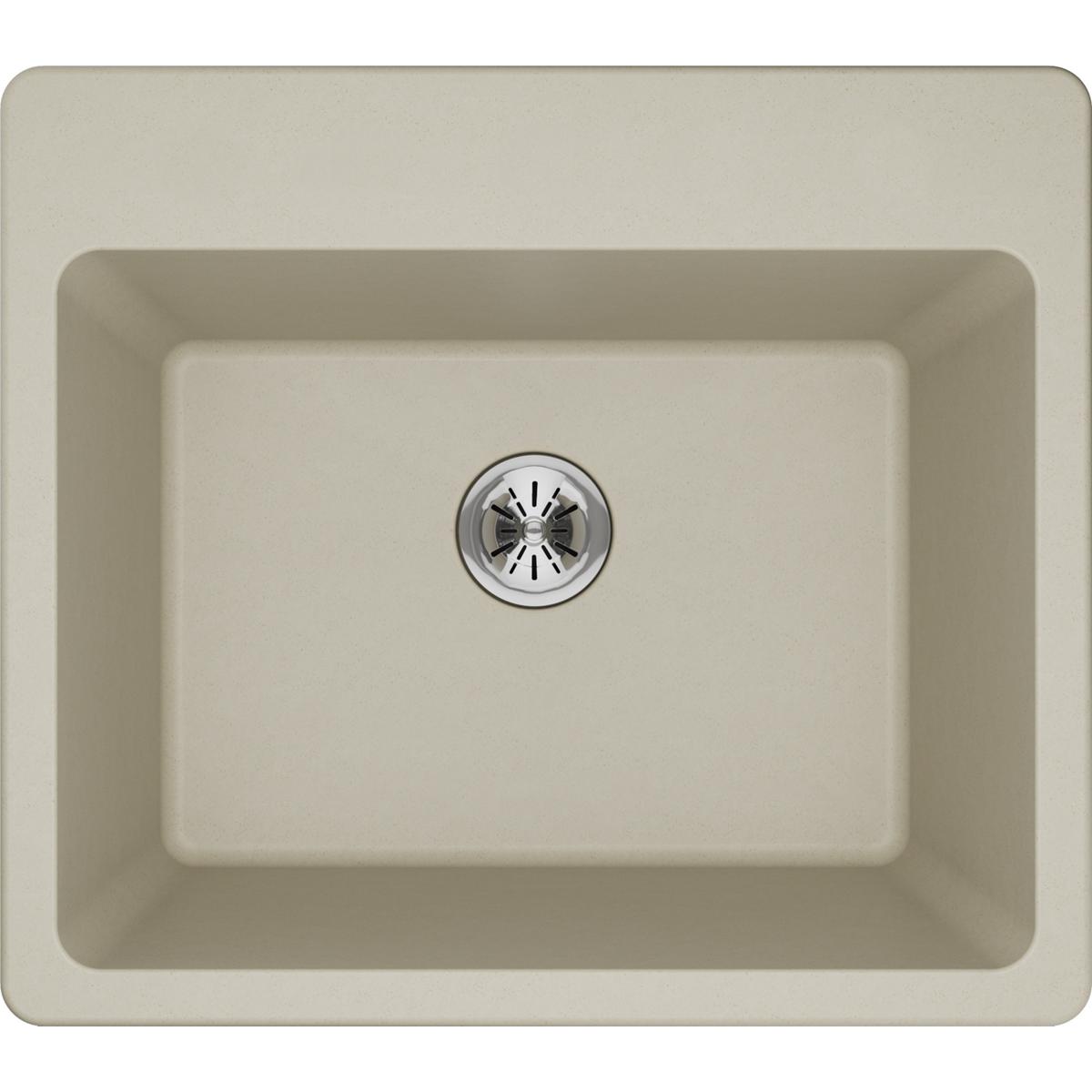 Elkay Classic 25" Quartz Laundry Sink, Bisque, ELG252212PDBQ0