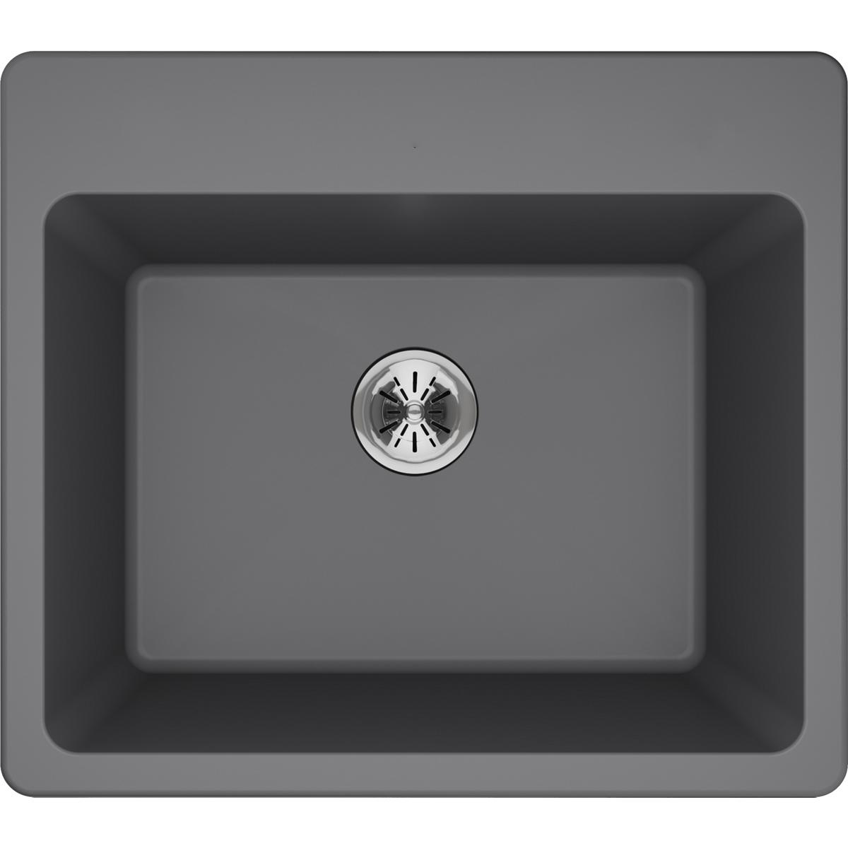 Elkay Classic 25" Quartz Laundry Sink, Greystone, ELG252212PDGS0