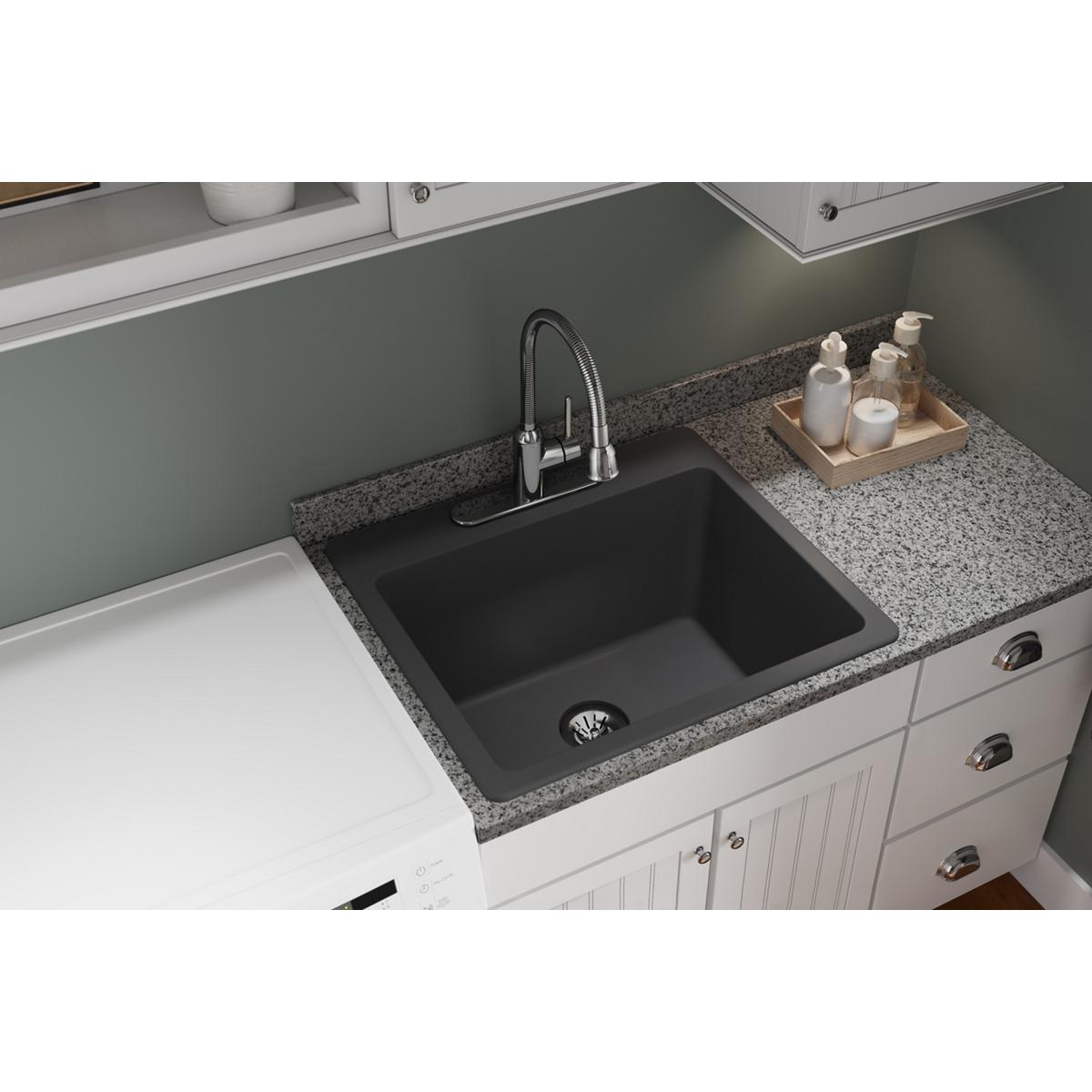 Elkay Classic 25" Quartz Laundry Sink, Dusk Gray, ELG252212PDGY0 - The Sink Boutique