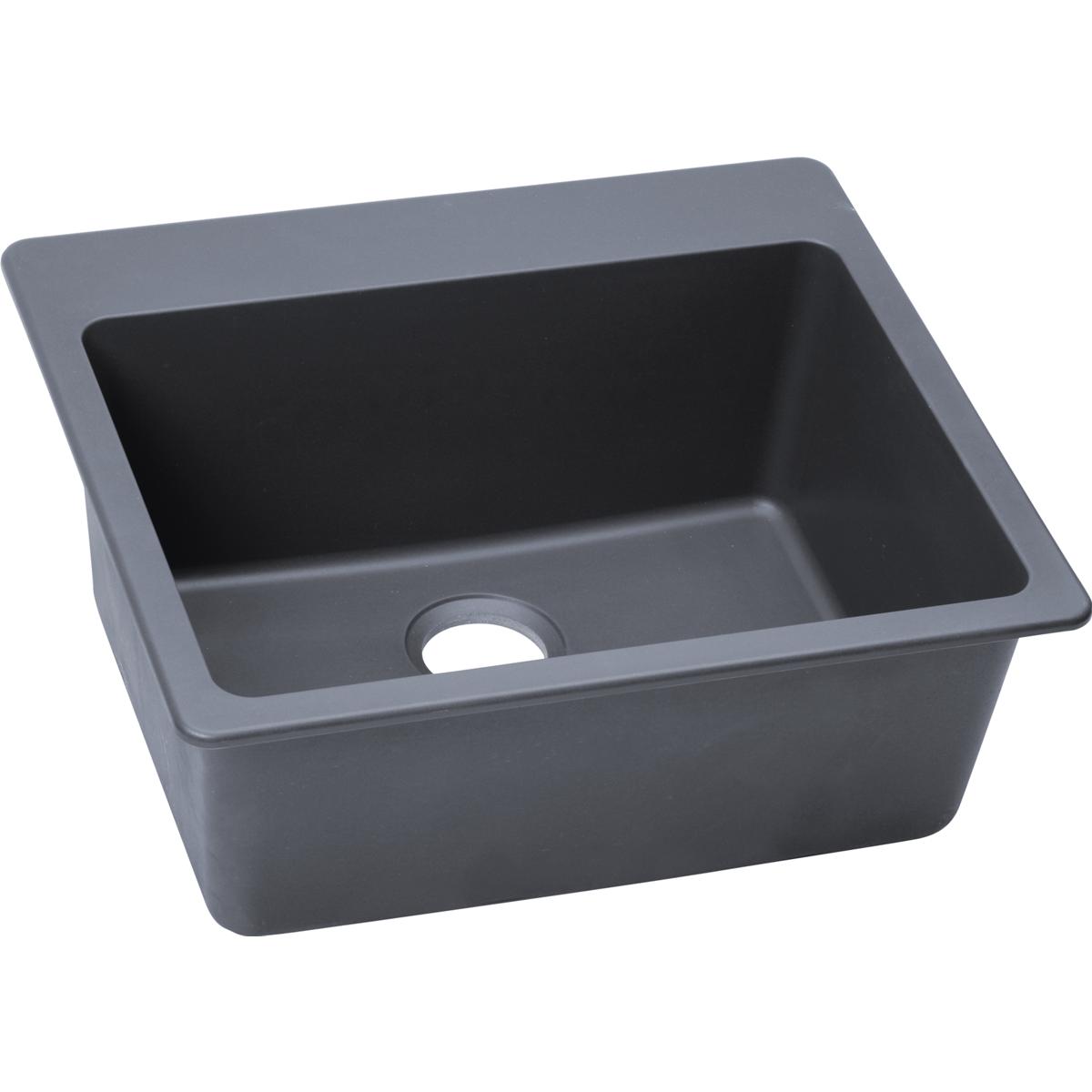 Alternate Image for Elkay Classic 25" Quartz Kitchen Sink, Dusk Gray, Pre-scored for up to 5 Faucet Hole, ELG2522GY0