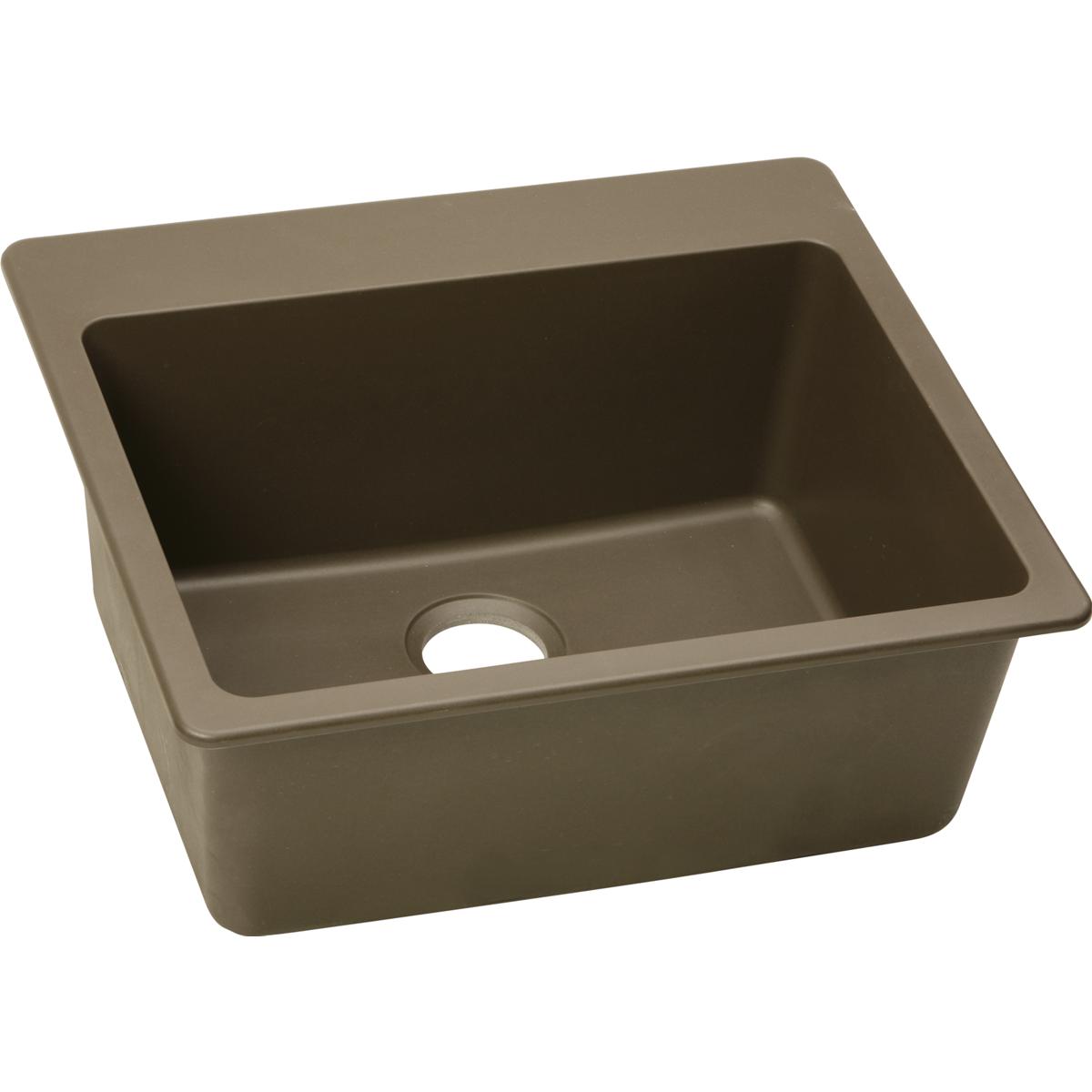 Alternate Image for Elkay Classic 25" Quartz Kitchen Sink, Mocha, Pre-scored for up to 5 Faucet Hole, ELG2522MC0
