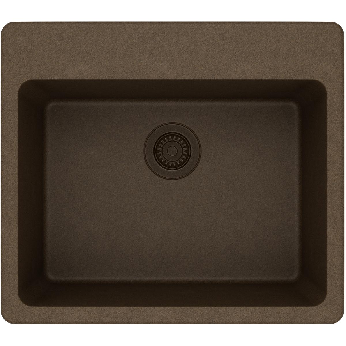Alternate Image for Elkay Classic 25" Quartz Kitchen Sink, Mocha, Pre-scored for up to 5 Faucet Hole, ELG2522MC0