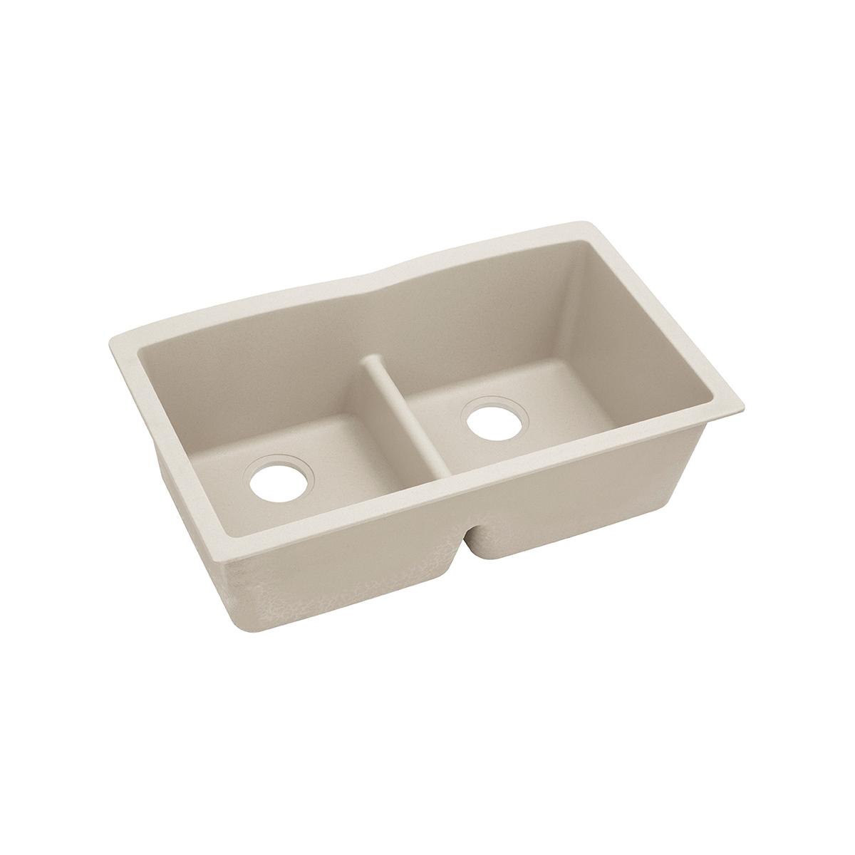 Alternate Image for Elkay Classic 33" Quartz Kitchen Sink, 50/50 Double Bowl, Bisque, ELGDULB3322BQ0