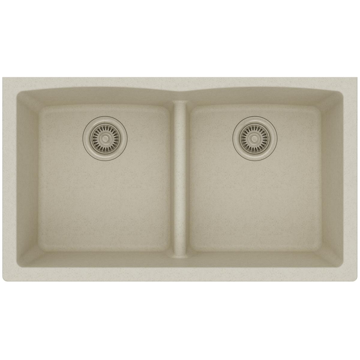 Alternate Image for Elkay Classic 33" Quartz Kitchen Sink, 50/50 Double Bowl, Bisque, ELGDULB3322BQ0