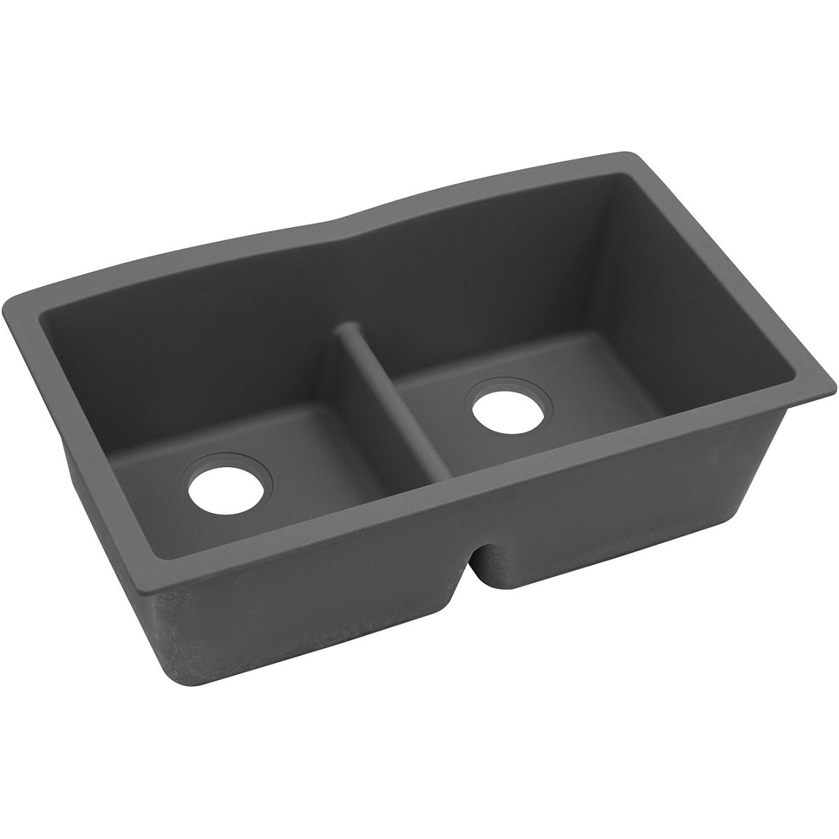 Alternate Image for Elkay Classic 33" Quartz Kitchen Sink, 50/50 Double Bowl, Dusk Gray, ELGDULB3322GY0
