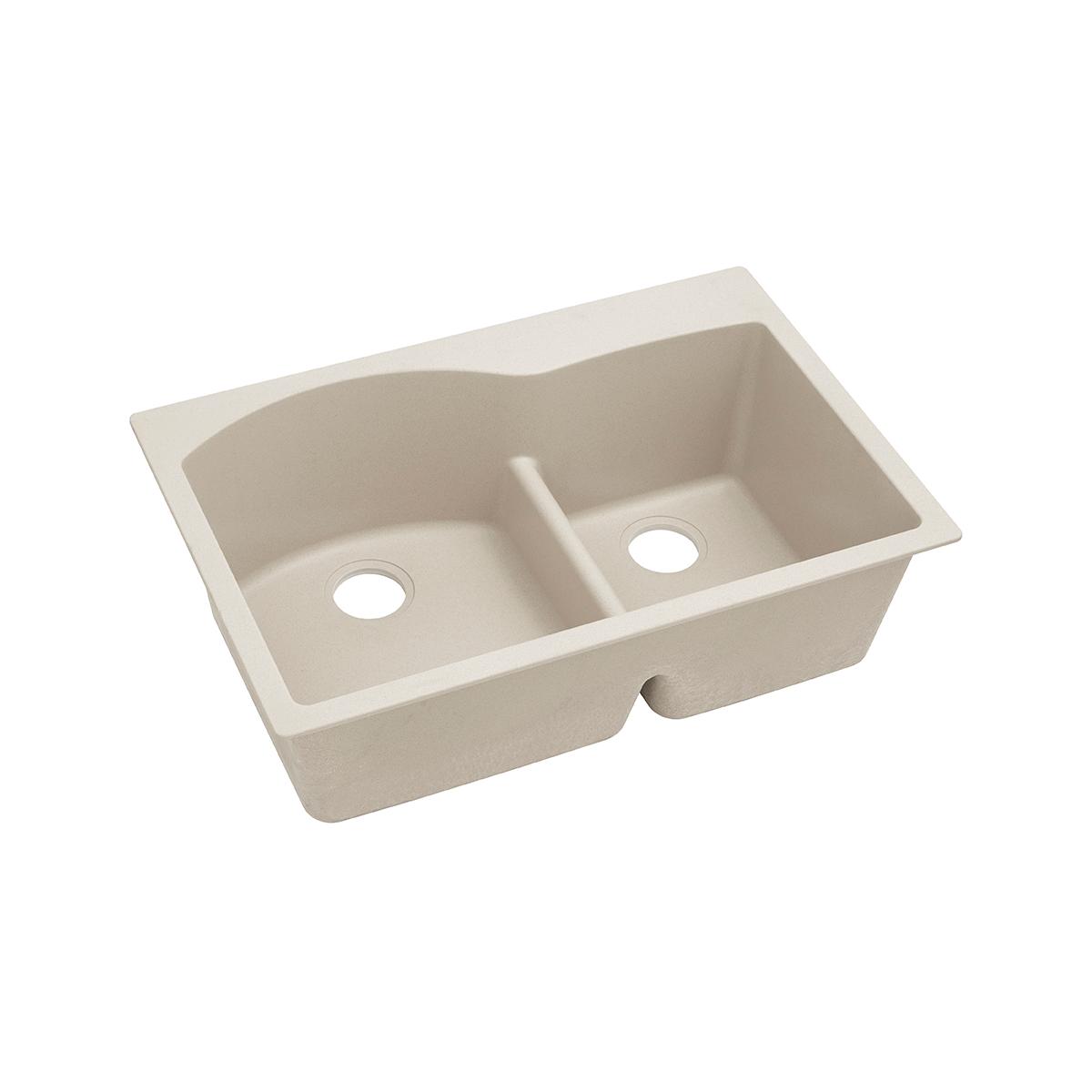 Alternate Image for Elkay Classic 33" Quartz Kitchen Sink, 55/45 Double Bowl, Bisque, ELGH3322RBQ0