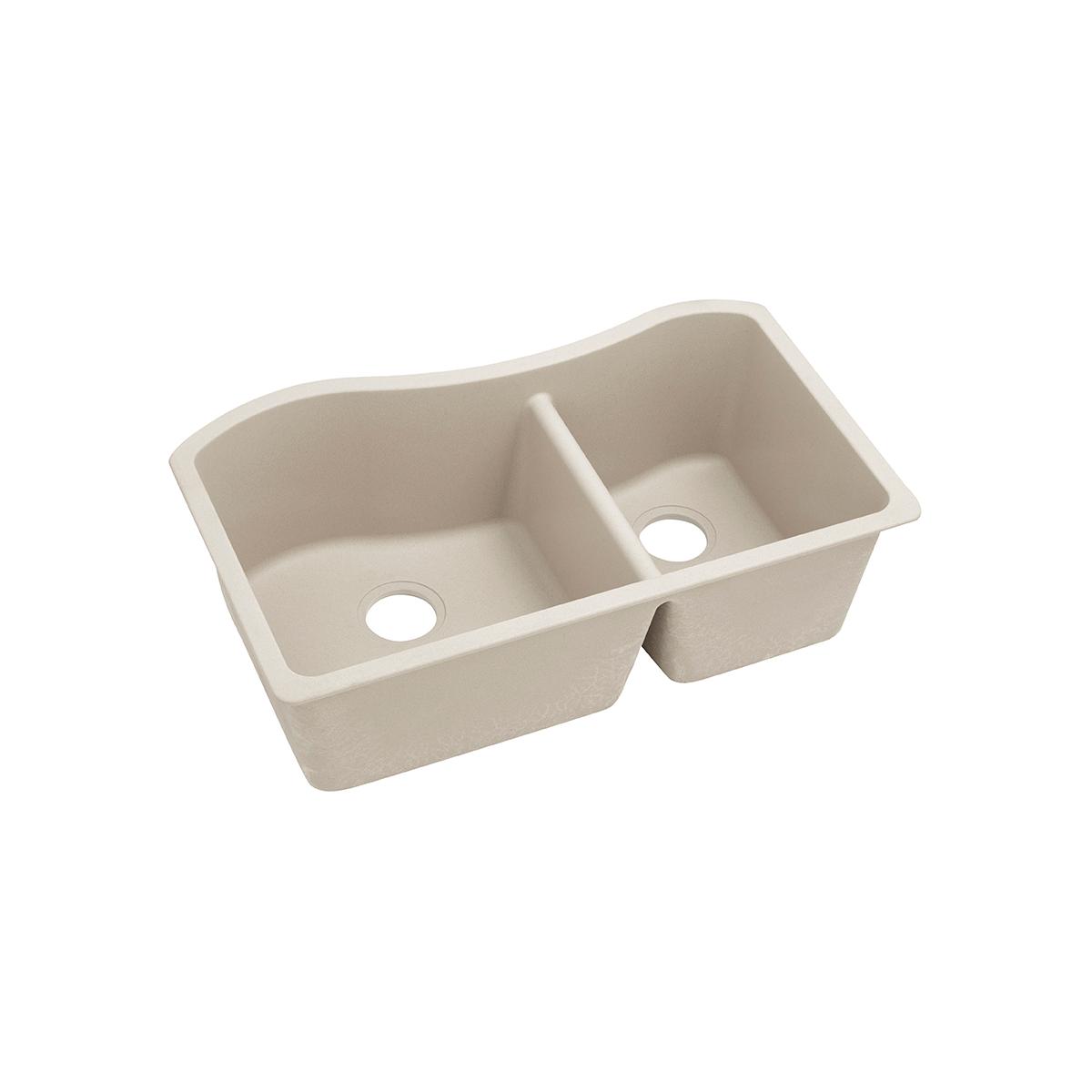Alternate Image for Elkay Classic 33" Quartz Kitchen Sink, 60/40 Double Bowl, Bisque, ELGHU3220RBQ0