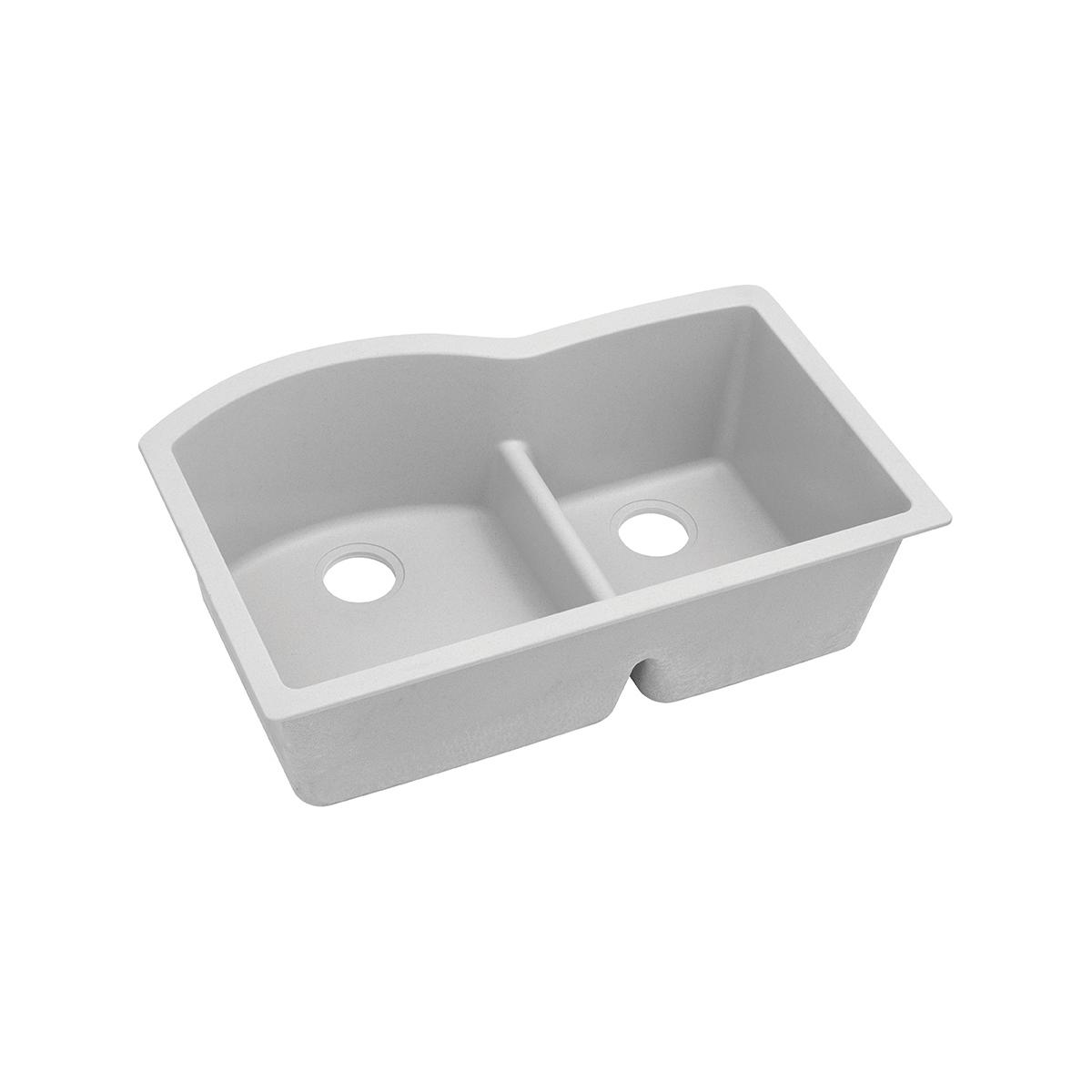 Alternate Image for Elkay Classic 33" Quartz Kitchen Sink, 55/45 Double Bowl, White, ELGHU3322RWH0
