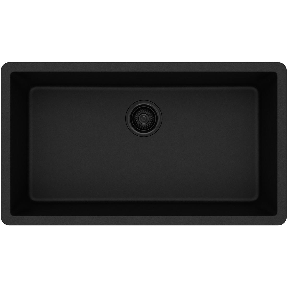 Alternate Image for Elkay Classic 33" Quartz Kitchen Sink, Black, ELGRU13322BK0