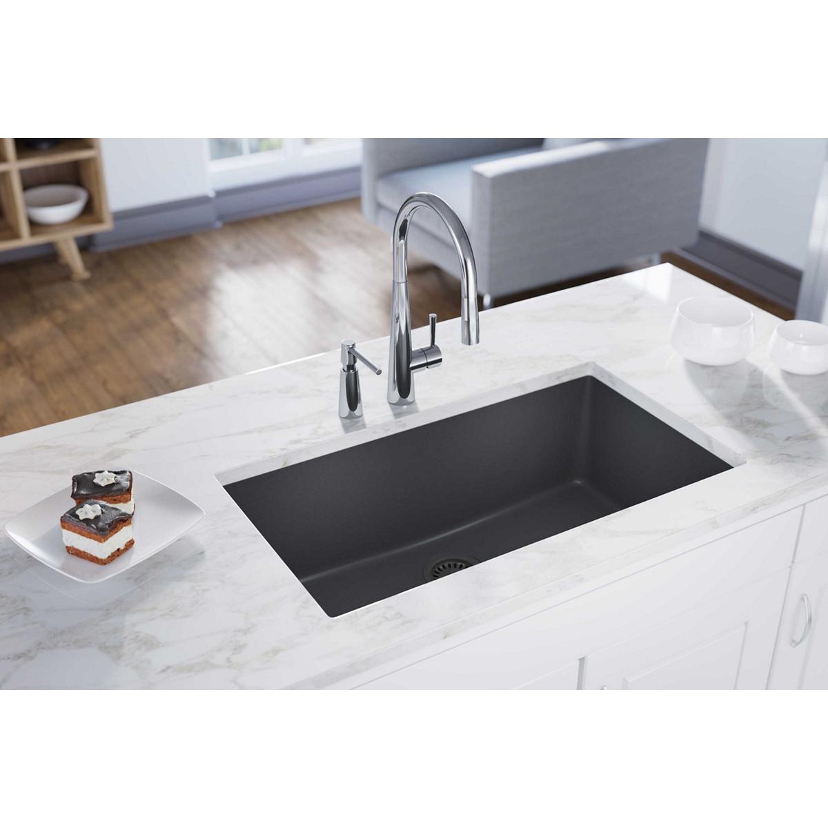 Elkay Classic 33" Quartz Kitchen Sink, Dusk Gray, ELGRU13322GY0 - The Sink Boutique