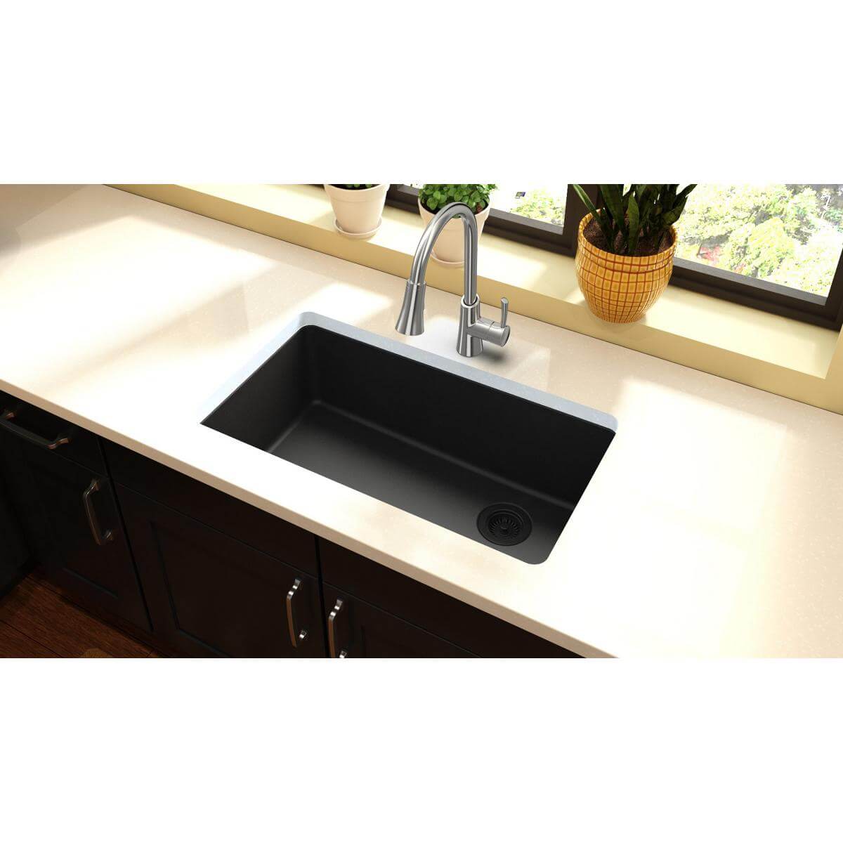 Alternate Image for Elkay Classic 33" Quartz Kitchen Sink, Black, ELGU13322BK0