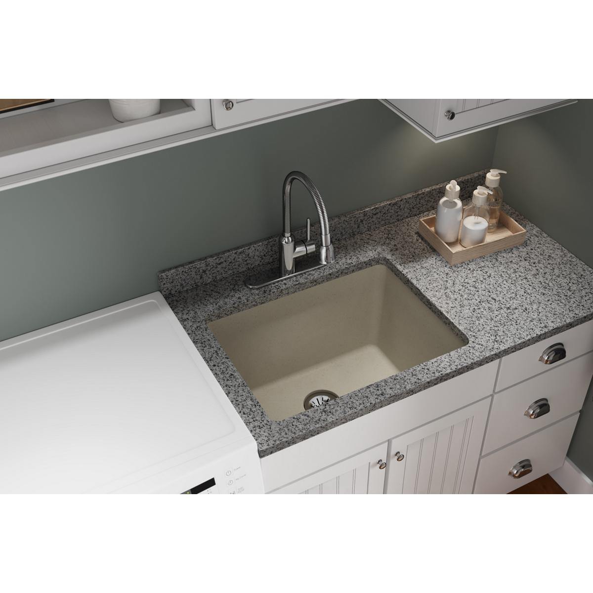 Elkay Classic 25" Quartz Laundry Sink, Bisque, ELGU251912PDBQ0 - The Sink Boutique