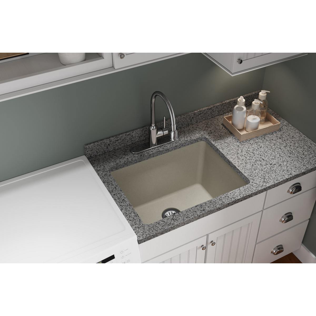 Elkay Classic 25" Quartz Laundry Sink, Putty, ELGU251912PDPT0 - The Sink Boutique