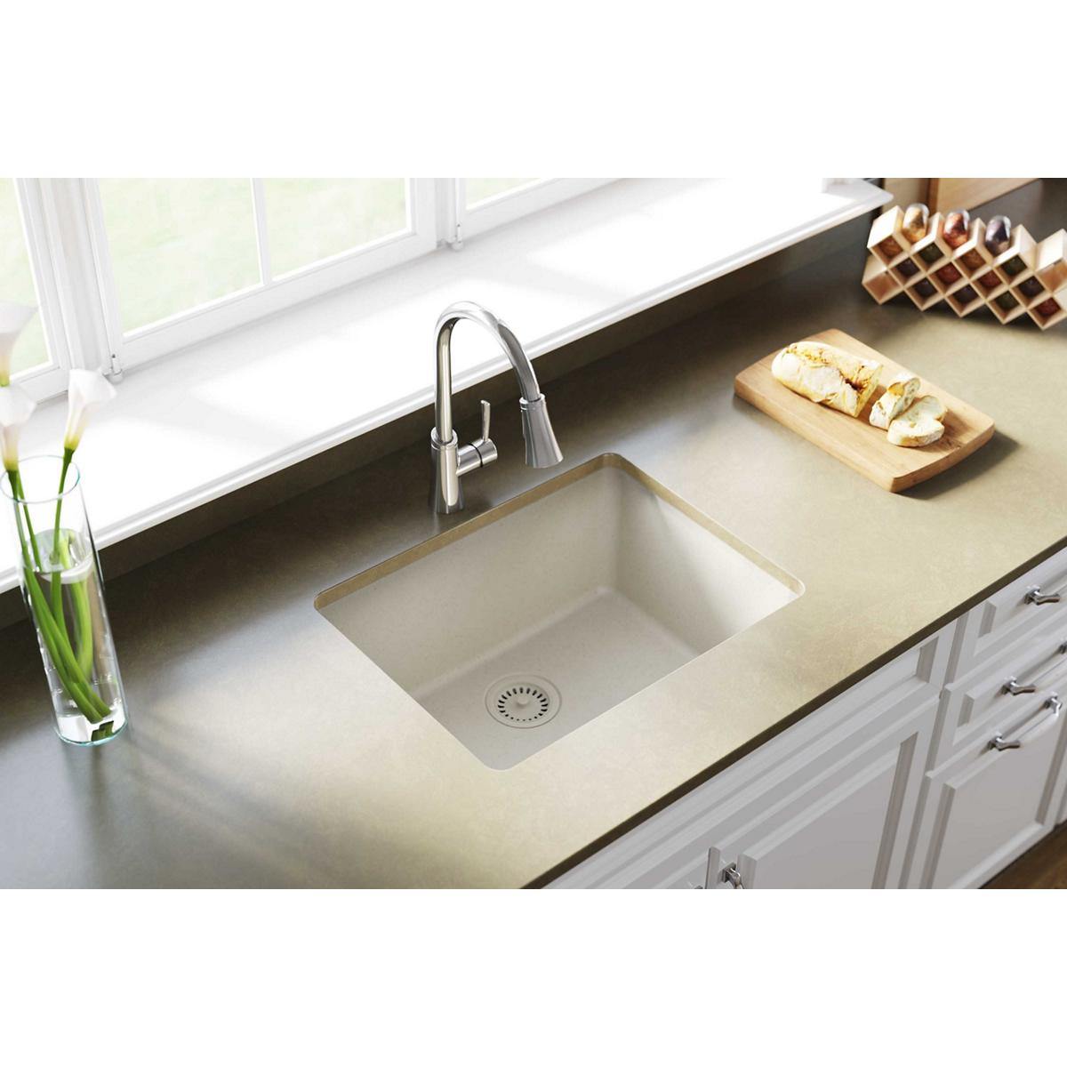 Alternate Image for Elkay Classic 25" Quartz Kitchen Sink, Bisque, ELGU2522BQ0