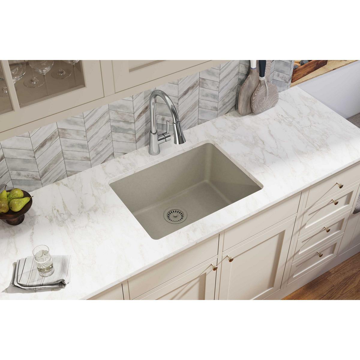 Alternate Image for Elkay Classic 25" Quartz Kitchen Sink, Putty, ELGU2522PT0