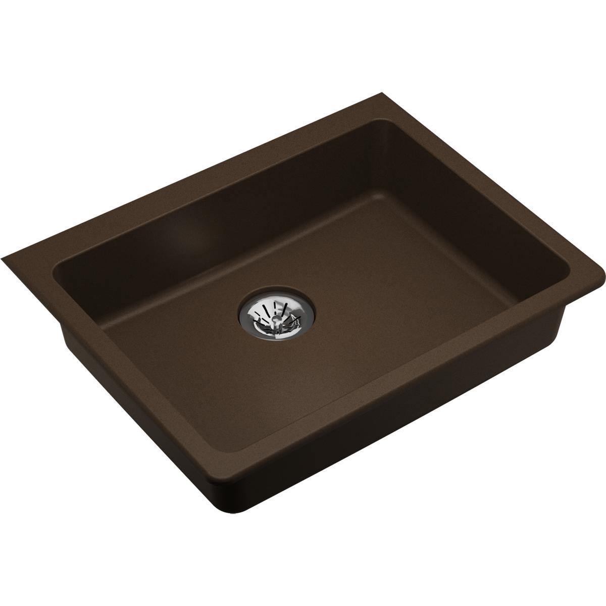 Alternate Image for Elkay Classic 25" Quartz Kitchen Sink, Mocha, ELGUAD2519PDMC0