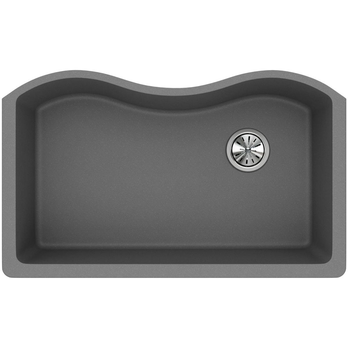 Elkay Classic 33" Quartz Kitchen Sink, Greystone, ELGUS3322RGS0