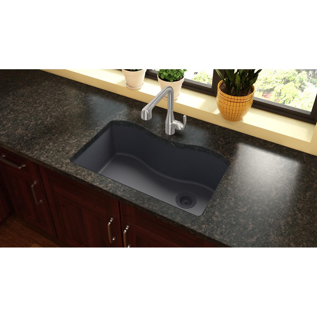 Alternate Image for Elkay Classic 33" Quartz Kitchen Sink, Dusk Gray, ELGUS3322RGY0