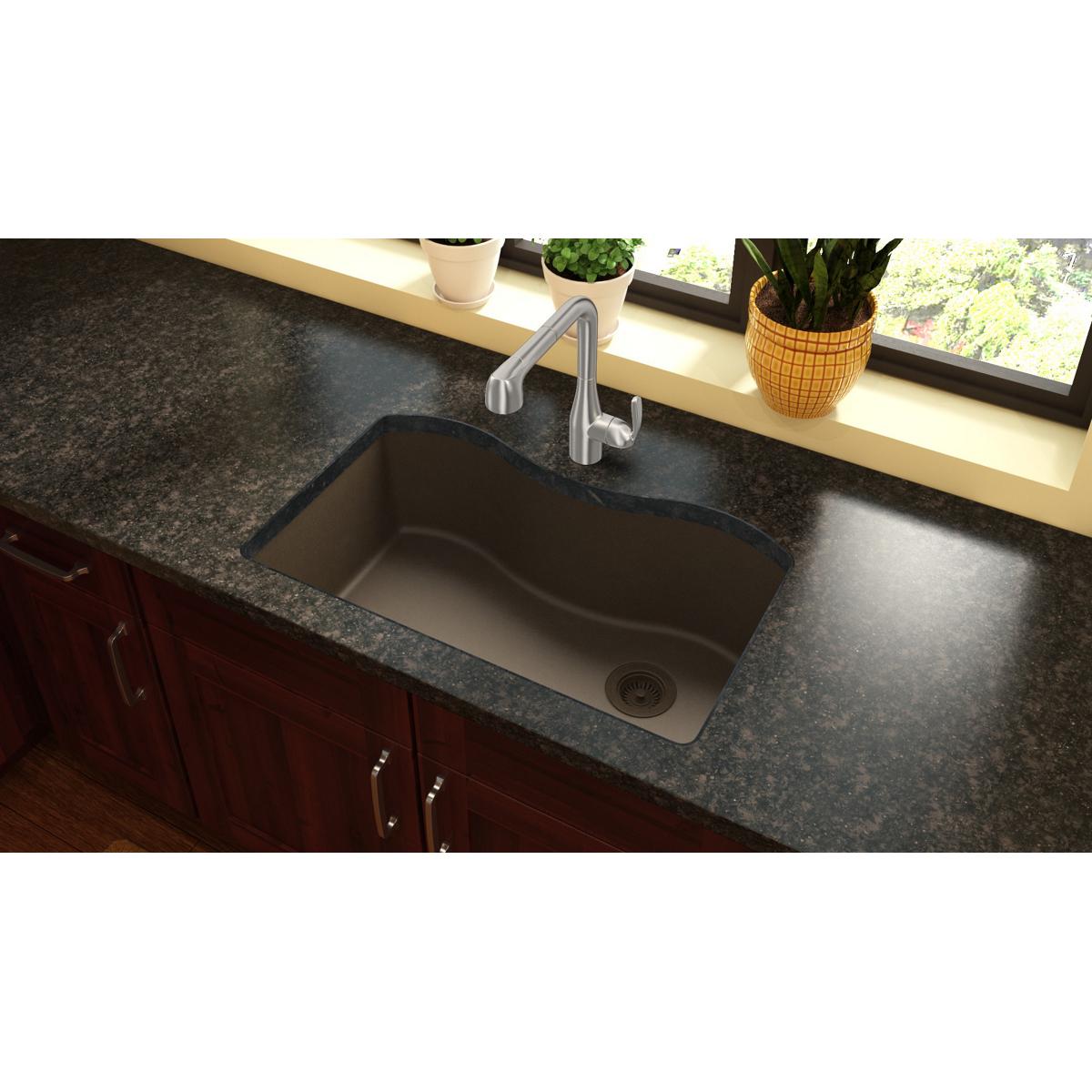 Alternate Image for Elkay Classic 33" Quartz Kitchen Sink, Mocha, ELGUS3322RMC0
