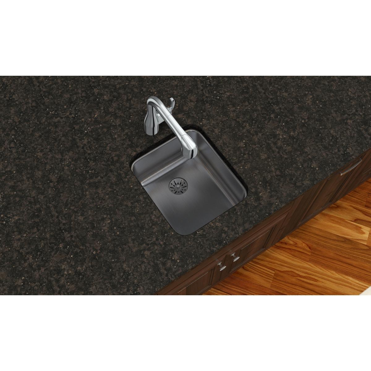 Elkay Lustertone Classic 16" Stainless Steel Kitchen Sink, Lustrous Satin, ELUH1316PD