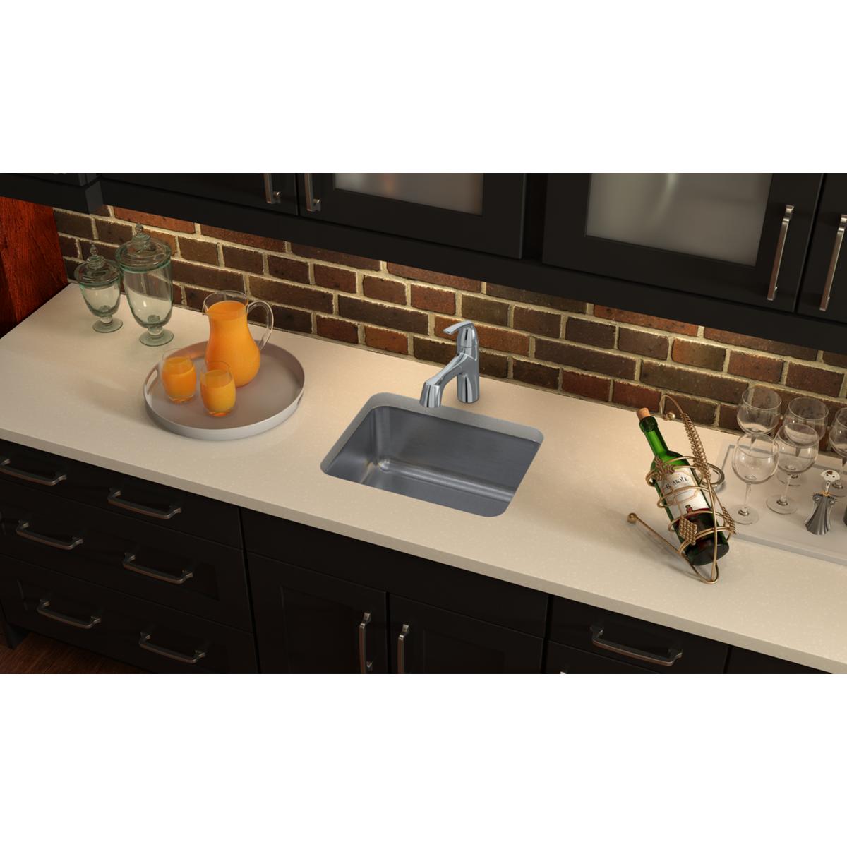 Elkay Lustertone Classic 21" Stainless Steel Kitchen Sink, Lustrous Satin, ELUH1814PD