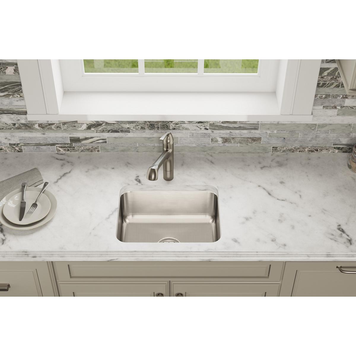 Alternate Image for Elkay Lustertone Classic 21" Stainless Steel Kitchen Sink, 18 Gauge, Lustrous Satin, ELUH1814