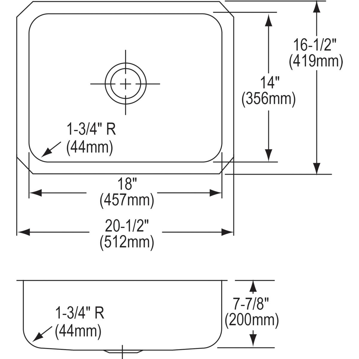 Alternate Image for Elkay Lustertone Classic 21" Stainless Steel Kitchen Sink, 18 Gauge, Lustrous Satin, ELUH1814
