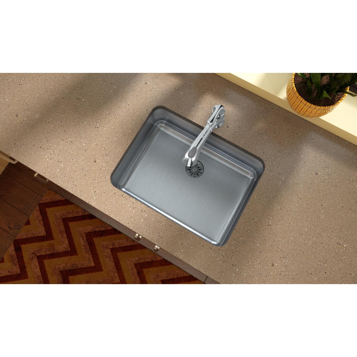 Alternate Image for Elkay Lustertone Classic 24" Stainless Steel Kitchen Sink, 18 Gauge, Lustrous Satin, ELUH2115PD