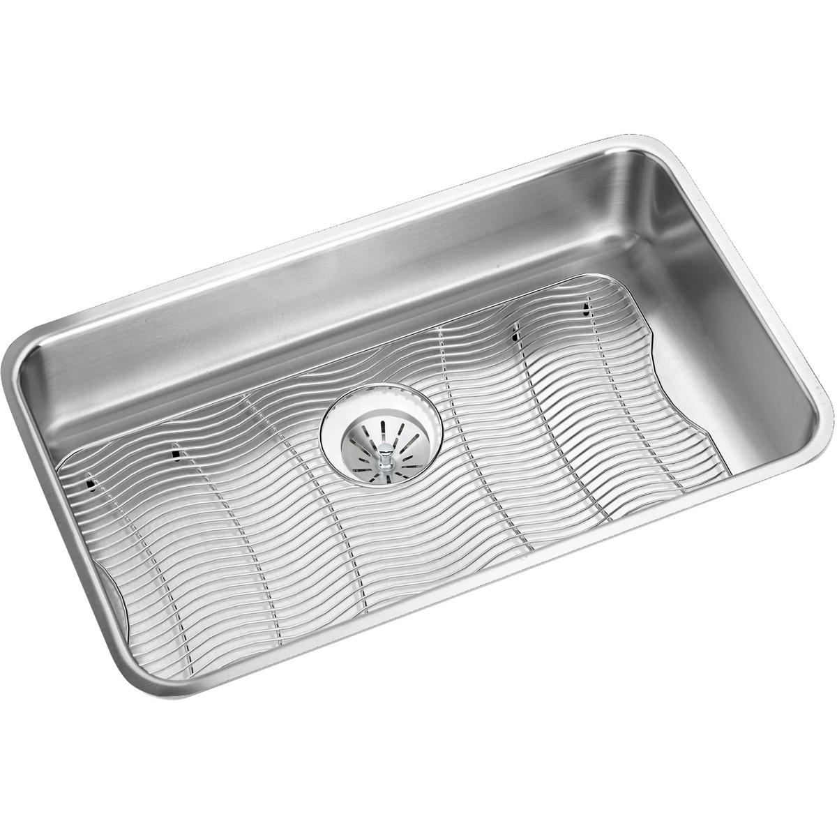 Elkay Lustertone Classic 31" Stainless Steel Kitchen Sink Kit, Lustrous Satin, ELUH2816PDBG - The Sink Boutique