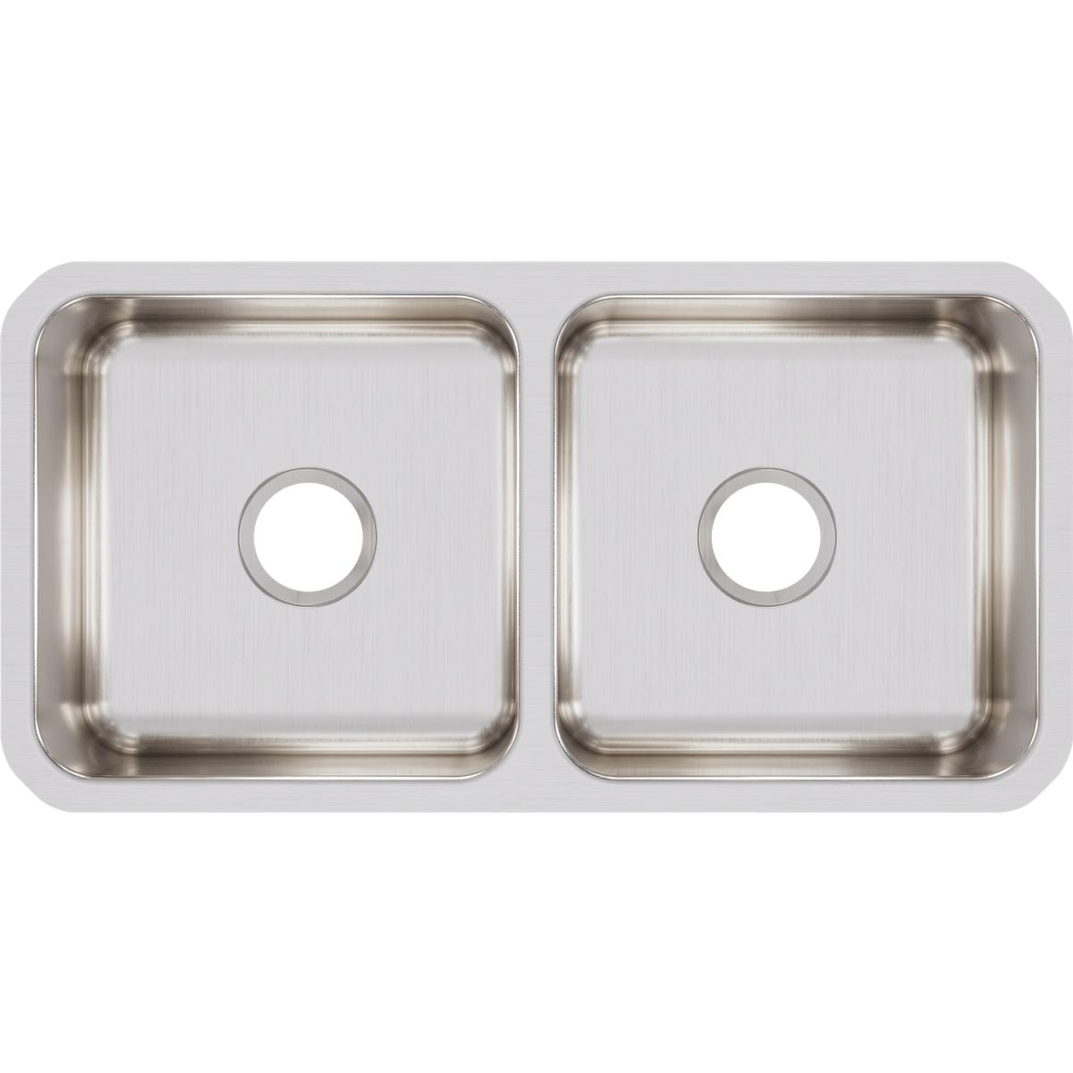 Elkay Lustertone Classic 32" Stainless Steel Kitchen Sink, 50/50 Double Bowl, Lustrous Satin, ELUH3116