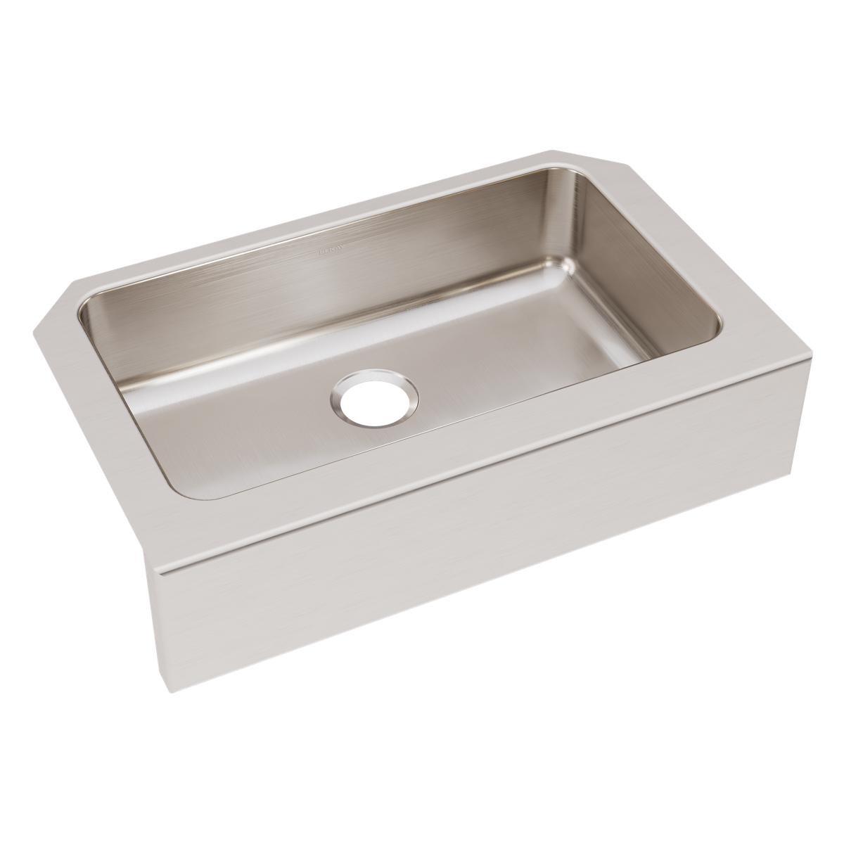 Alternate Image for Elkay Lustertone Classic 33" Stainless Steel Farmhouse Kitchen Sink, 18 Gauge, Lustrous Satin, ELUHFS2816