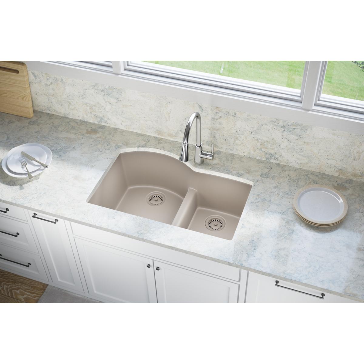 Elkay LKQD35SM Polymer 3-1/2" Disposer Flange with Removable Basket Strainer and Rubber Stopper Silvermist