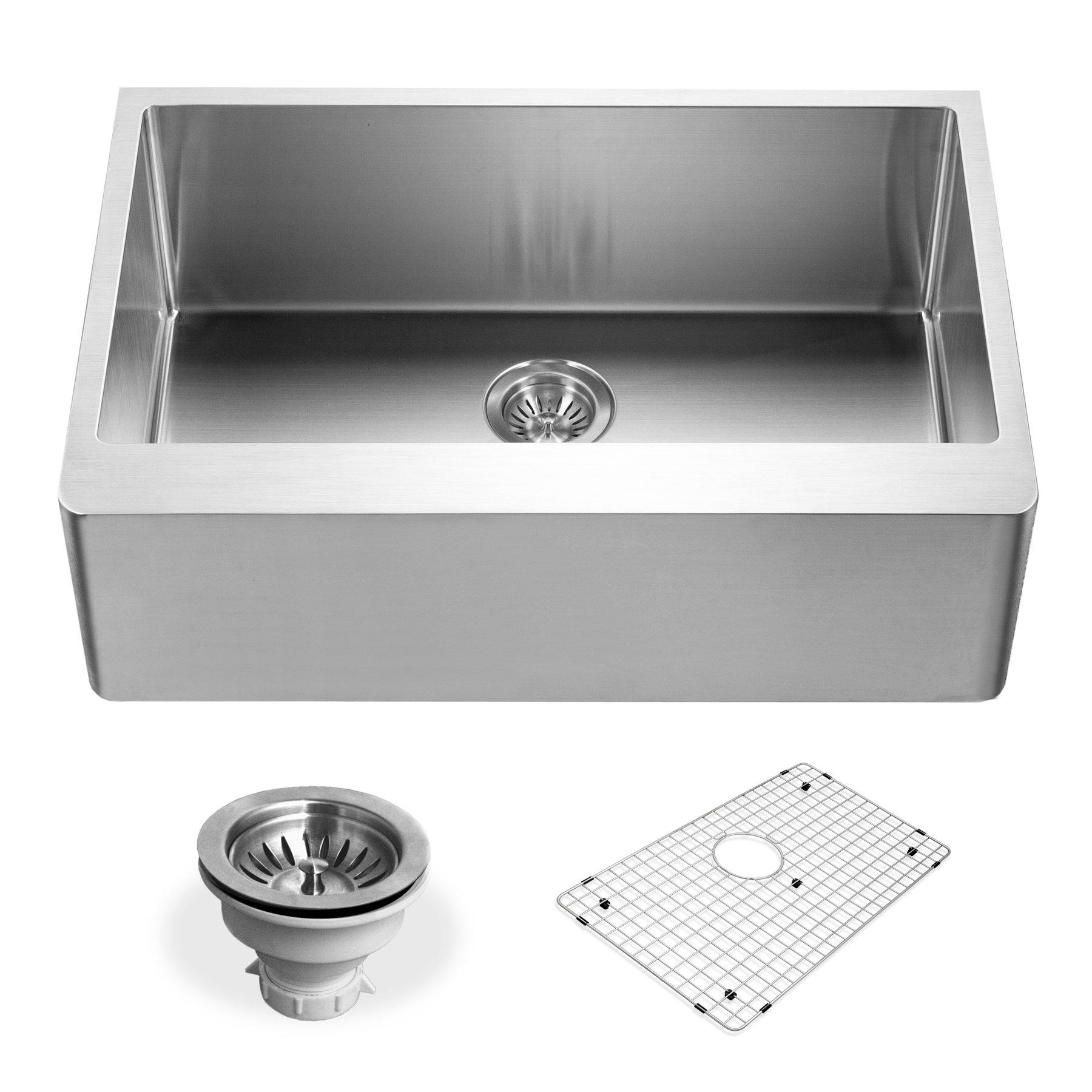 Alternate Image for Houzer 30" Stainless Steel Premium Farmhouse Apron Front Kitchen Sink, ENS-3020