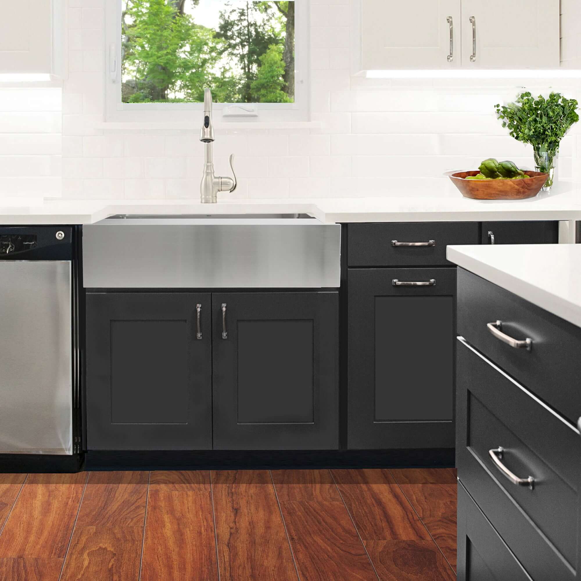 Alternate Image for Nantucket Sinks Pro Series 33" 304 Stainless Steel Retrofit Farmhouse Sink with Accessories, EZApron33-9