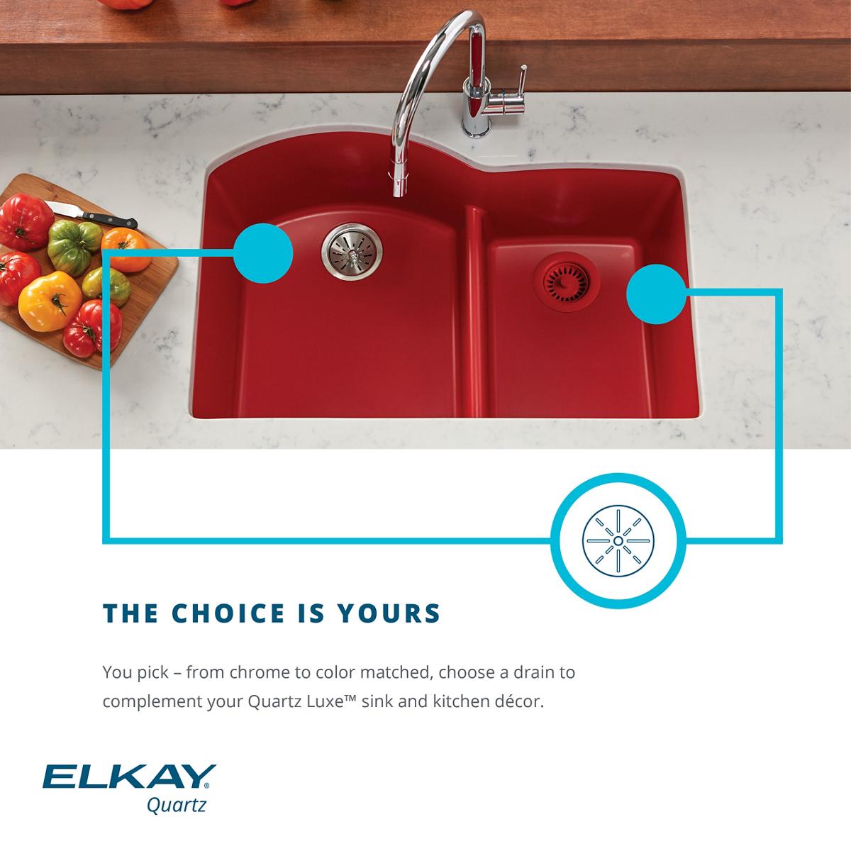 Alternate Image for Elkay LKQS35RT Polymer Drain Fitting with Removable Basket Strainer and Rubber Stopper Ricotta