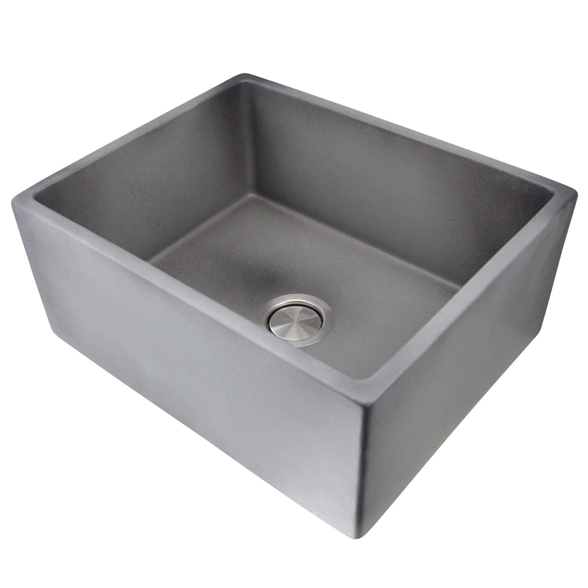 Alternate Image for Nantucket Sinks Vineyard 23" Fireclay Farmhouse Sink, Concrete, FCFS2418S-Concrete