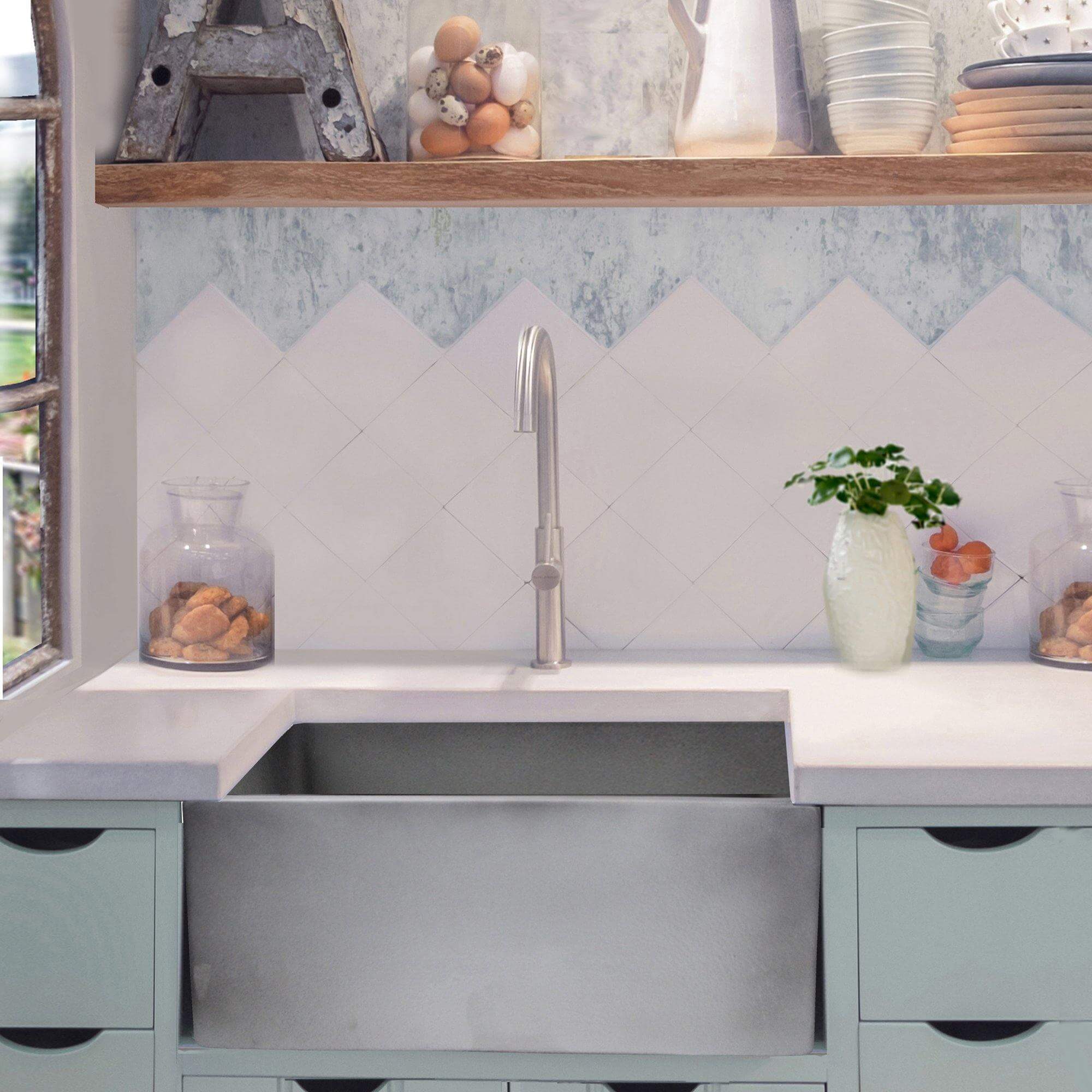Alternate Image for Nantucket Sinks Vineyard 23" Fireclay Farmhouse Sink, Concrete, FCFS2418S-Concrete
