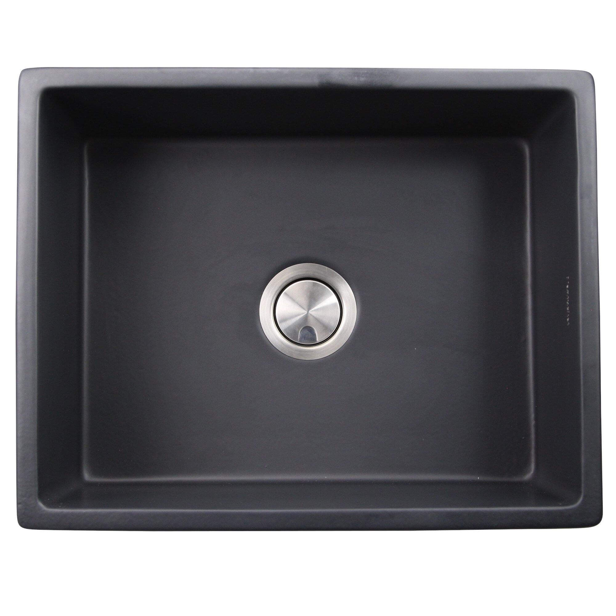 Alternate Image for Nantucket Sinks Vineyard 23" Fireclay Farmhouse Sink, Matte Black, FCFS2418S-MatteBlack