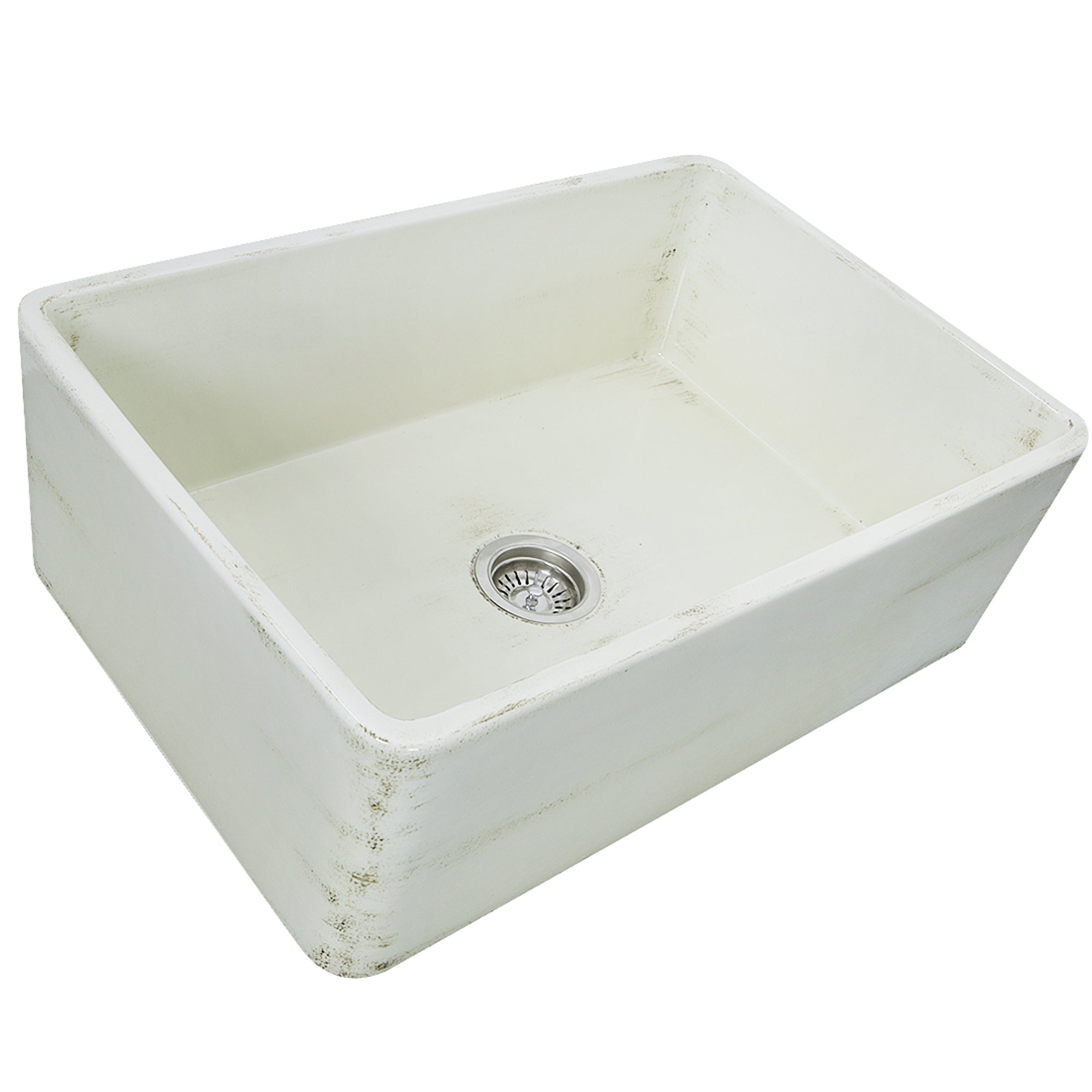 Nantucket Sinks Vineyard 30" Fireclay Farmhouse Sink, Pale Yellow, FCFS3020S-ShabbyStraw - The Sink Boutique
