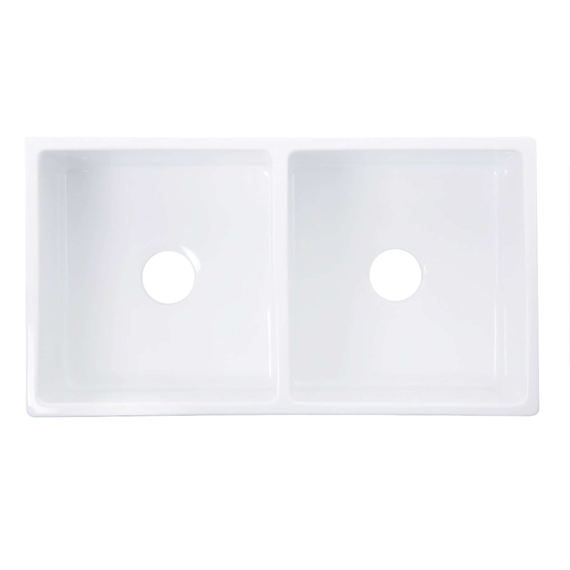 Alternate Image for Nantucket Sinks Vineyard 33" Fireclay Farmhouse Sink, Double Bowl, White, FCFS3318D-Filigree