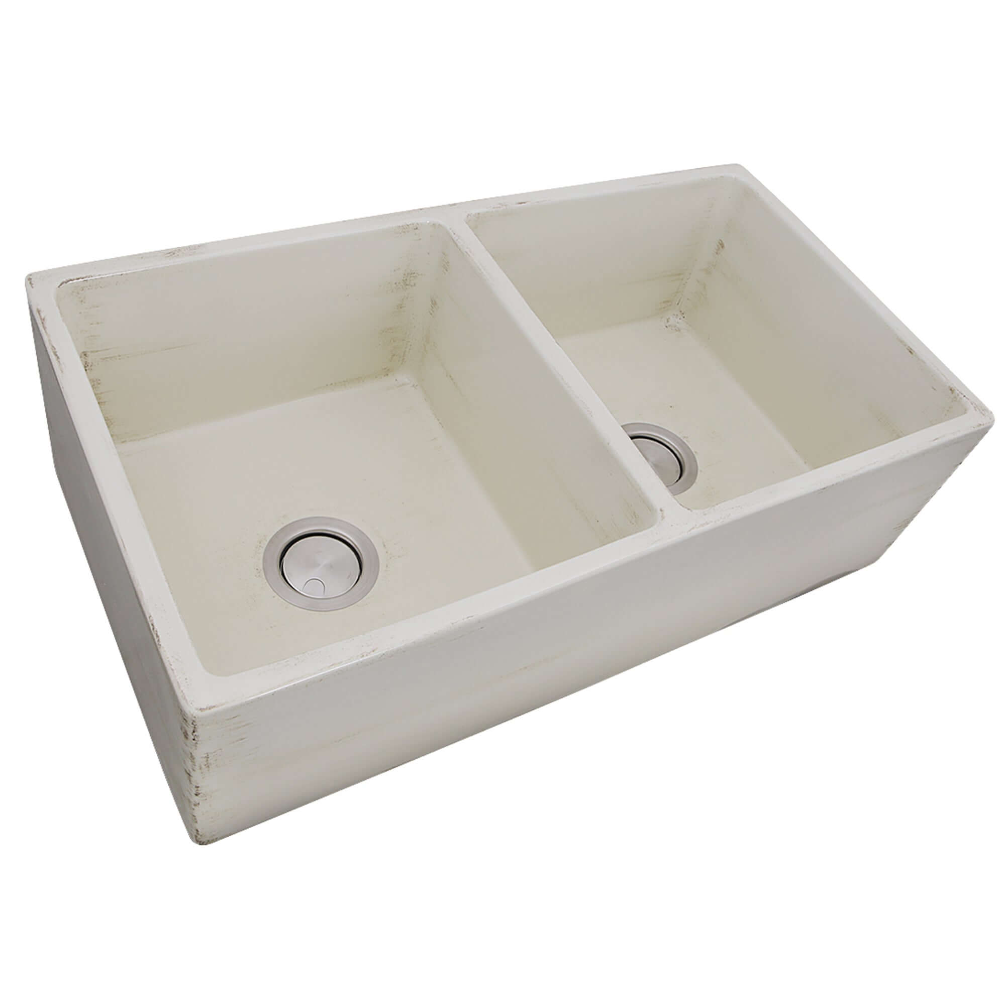 Alternate Image for Nantucket Sinks Vineyard 33" Fireclay Farmhouse Sink, Double Bowl, Pale Yellow, FCFS3318D-ShabbyStraw