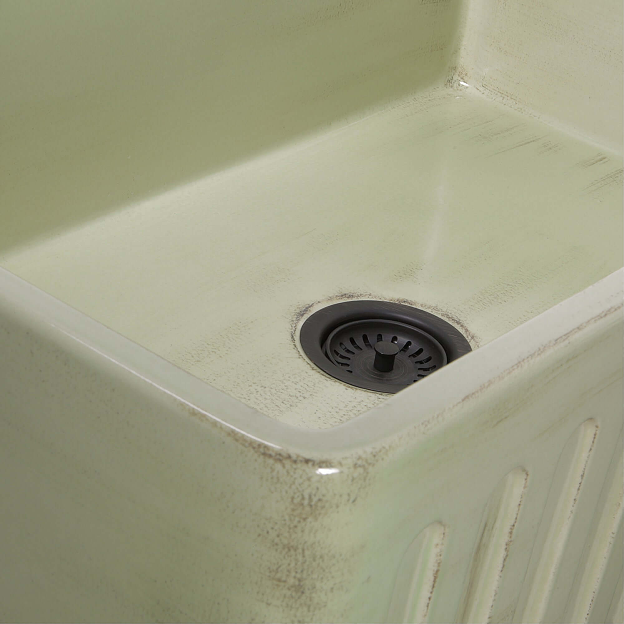 Alternate Image for Nantucket Sinks Vineyard 33" Fireclay Farmhouse Sink, Light Green, FCFS3320S-ShabbyGreen
