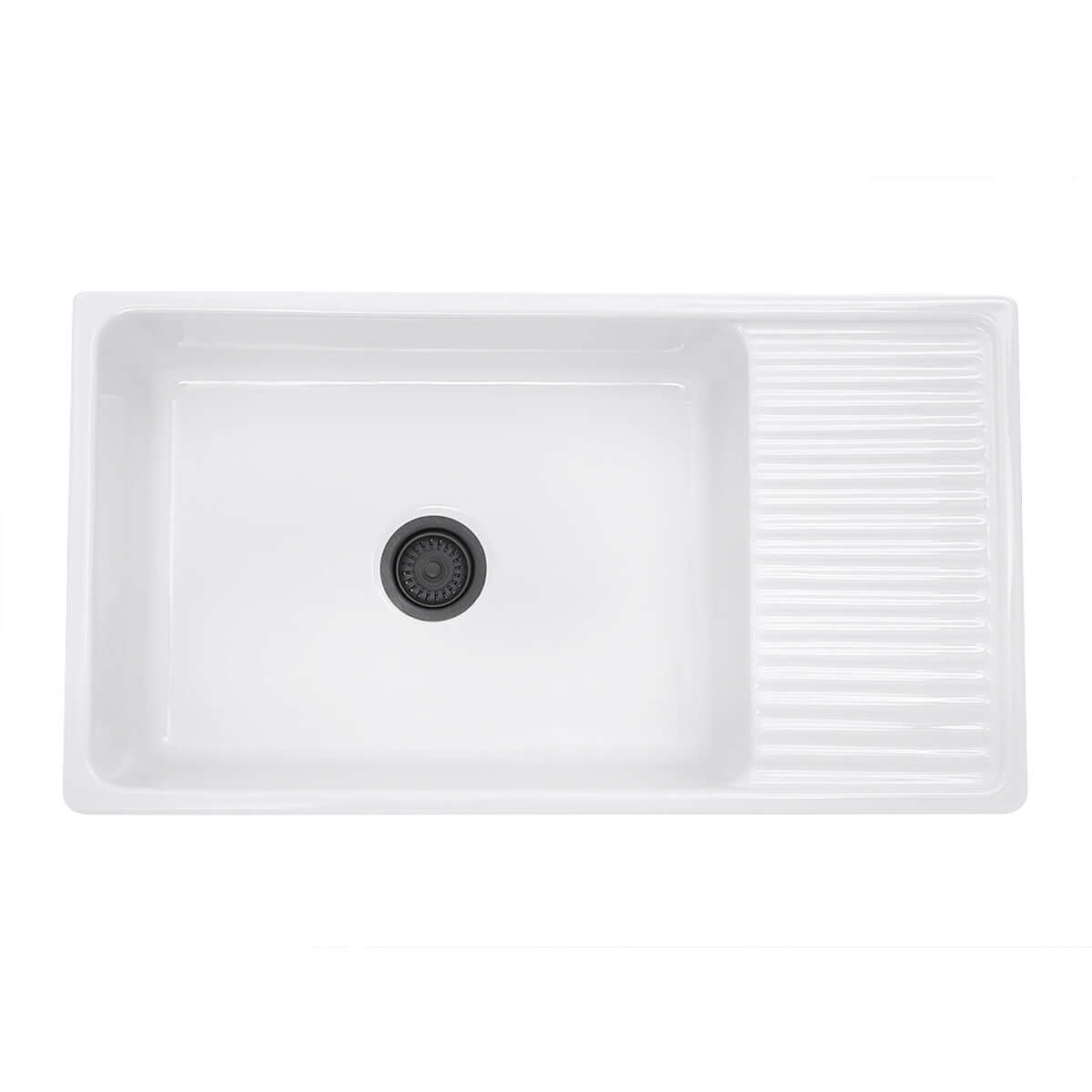 Alternate Image for Nantucket Sinks Cape 36" Fireclay Farmhouse Sink, White, FCFS36-DB