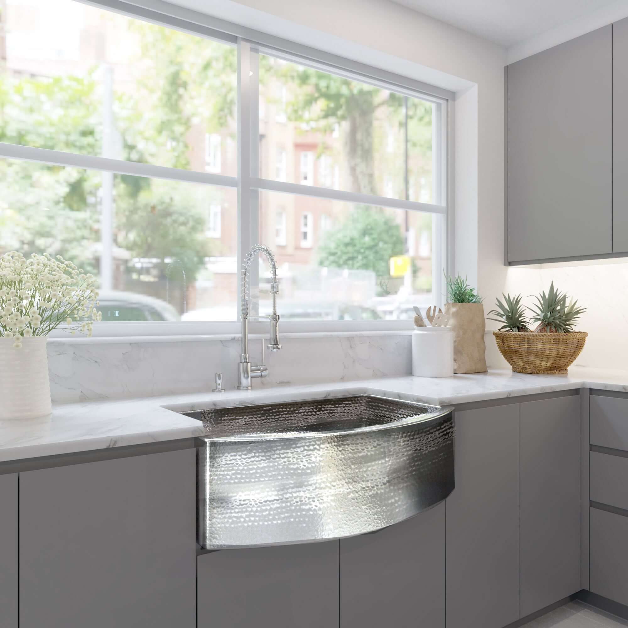 Alternate Image for Nantucket Sinks Brightwork Home 33" Stainless Steel Farmhouse Sink, 16 Gauge, FSSH3322