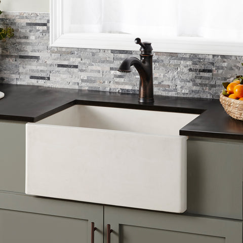 Native Trails 24" NativeStone Concrete Farmhouse Sink, Pearl, NSK2418-P