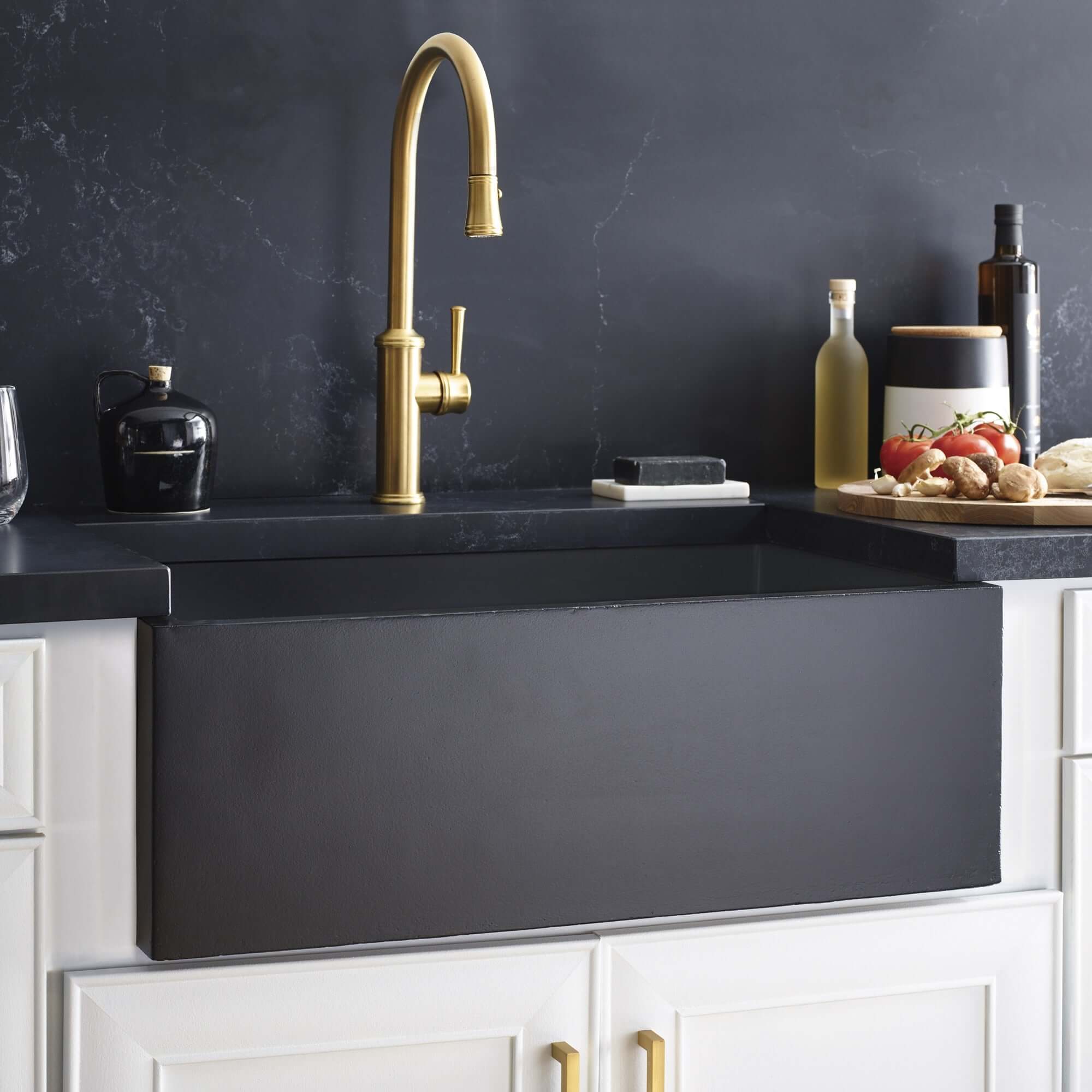 Native Trails Farmhouse 3018 30" NativeStone Concrete Farmhouse Sink, Charcoal, NSK3018-C