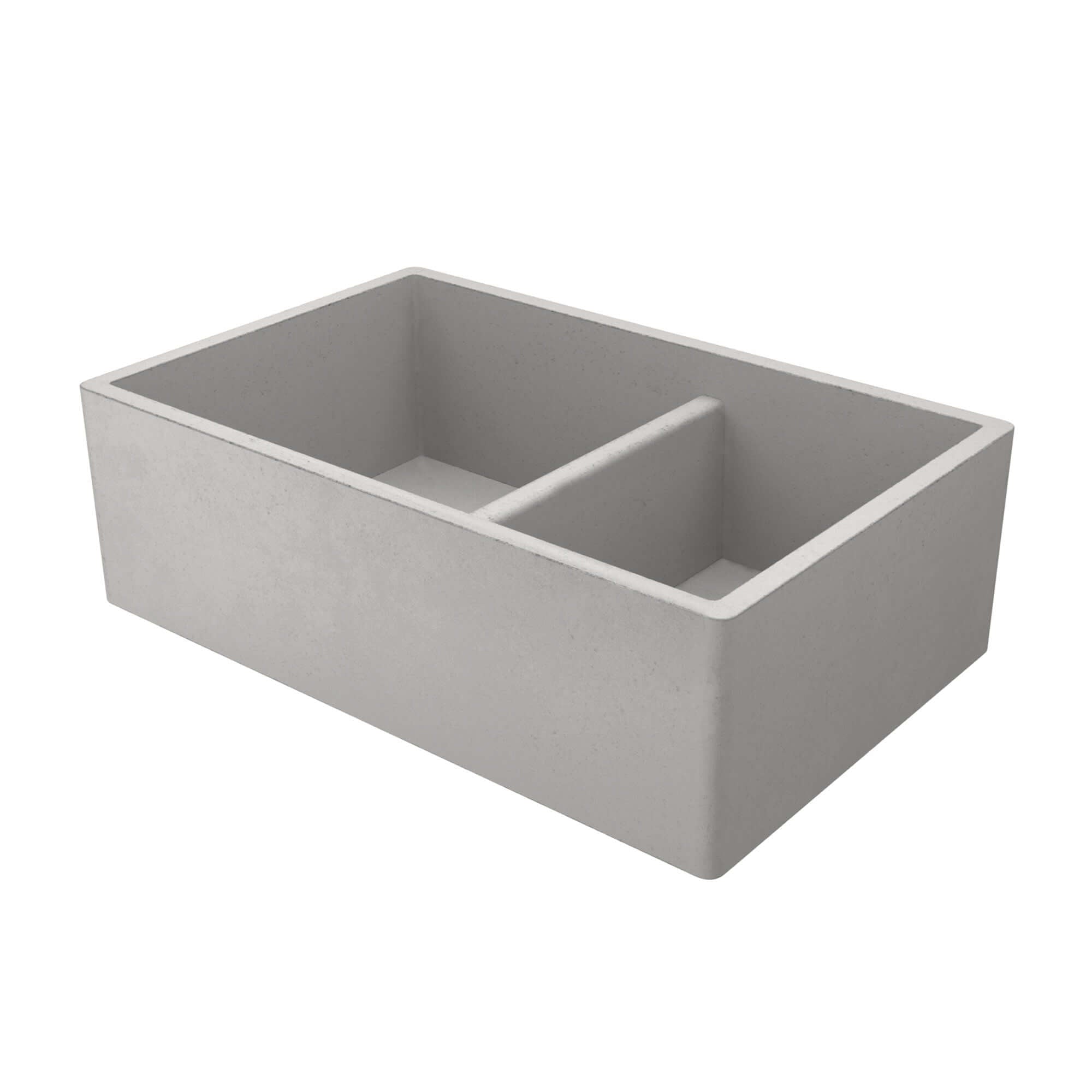 Alternate Image for Native Trails Farmhouse Double Bowl 33" NativeStone Concrete Farmhouse Sink, 60/40 Double Bowl, Ash, NSKD3321-A